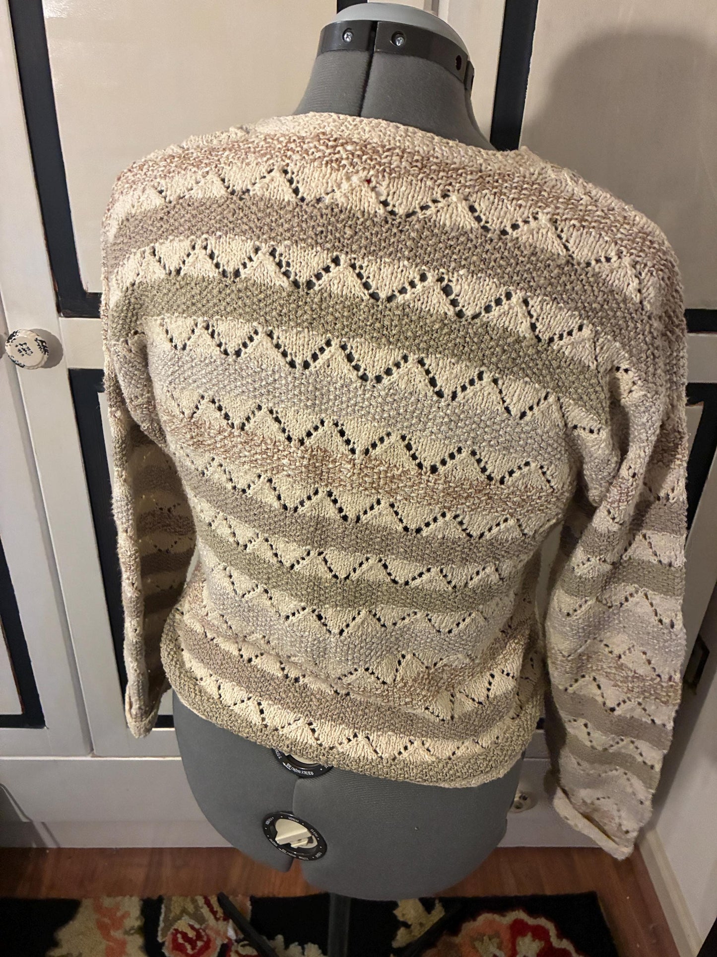 Vintage Hand Knit Cardigan Sweater
