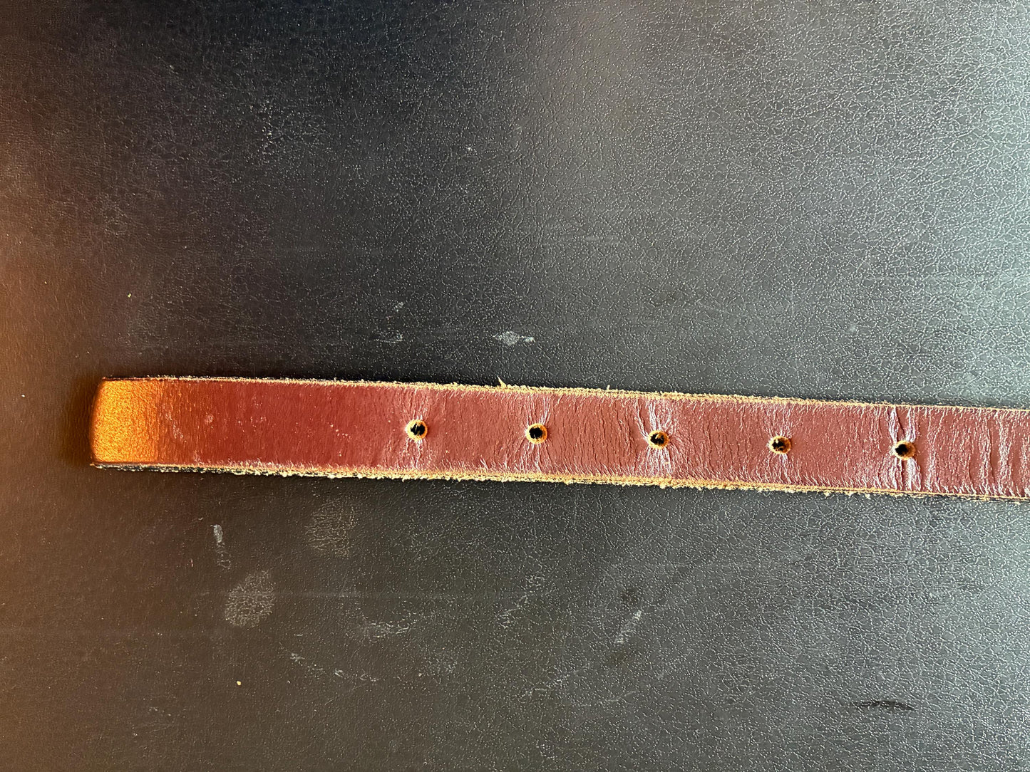 Vintage Brown Leather Belt (Gold Buckle)