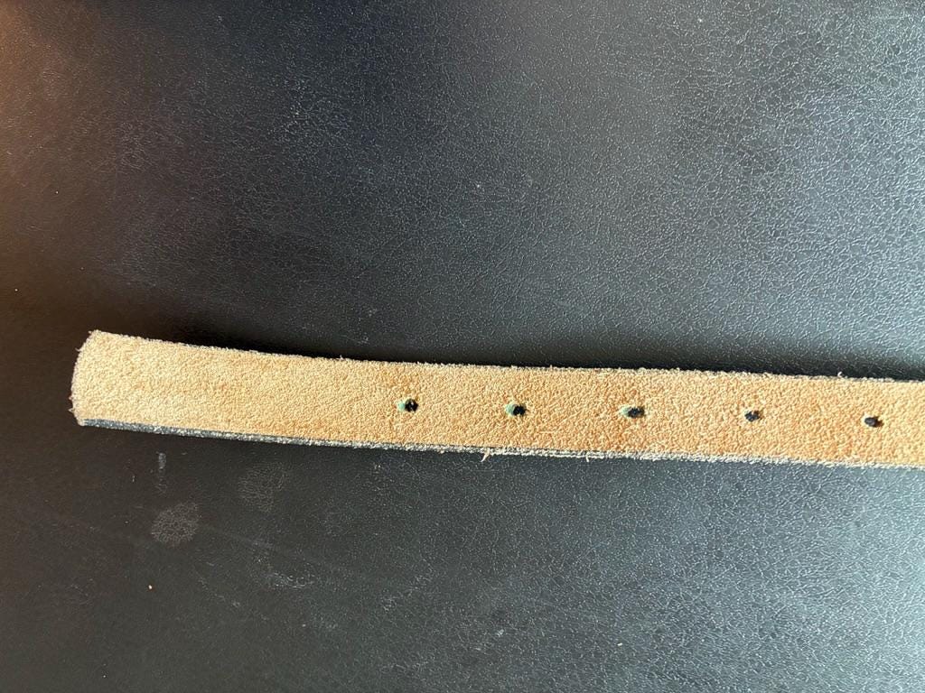 Vintage Brown Leather Belt (Gold Buckle)