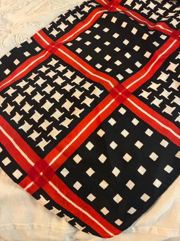 Vintage Silk Scarf (Houndstooth)