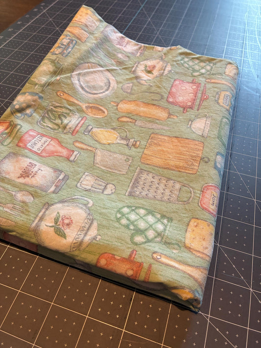 Kitchen/Baking Cotton Fabric (~1 yard)