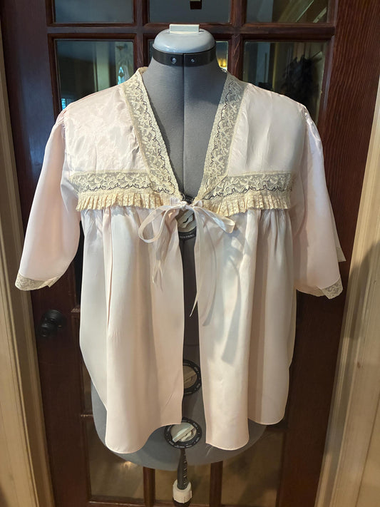 Vintage Baby Doll Lingerie Silk Bed Jacket