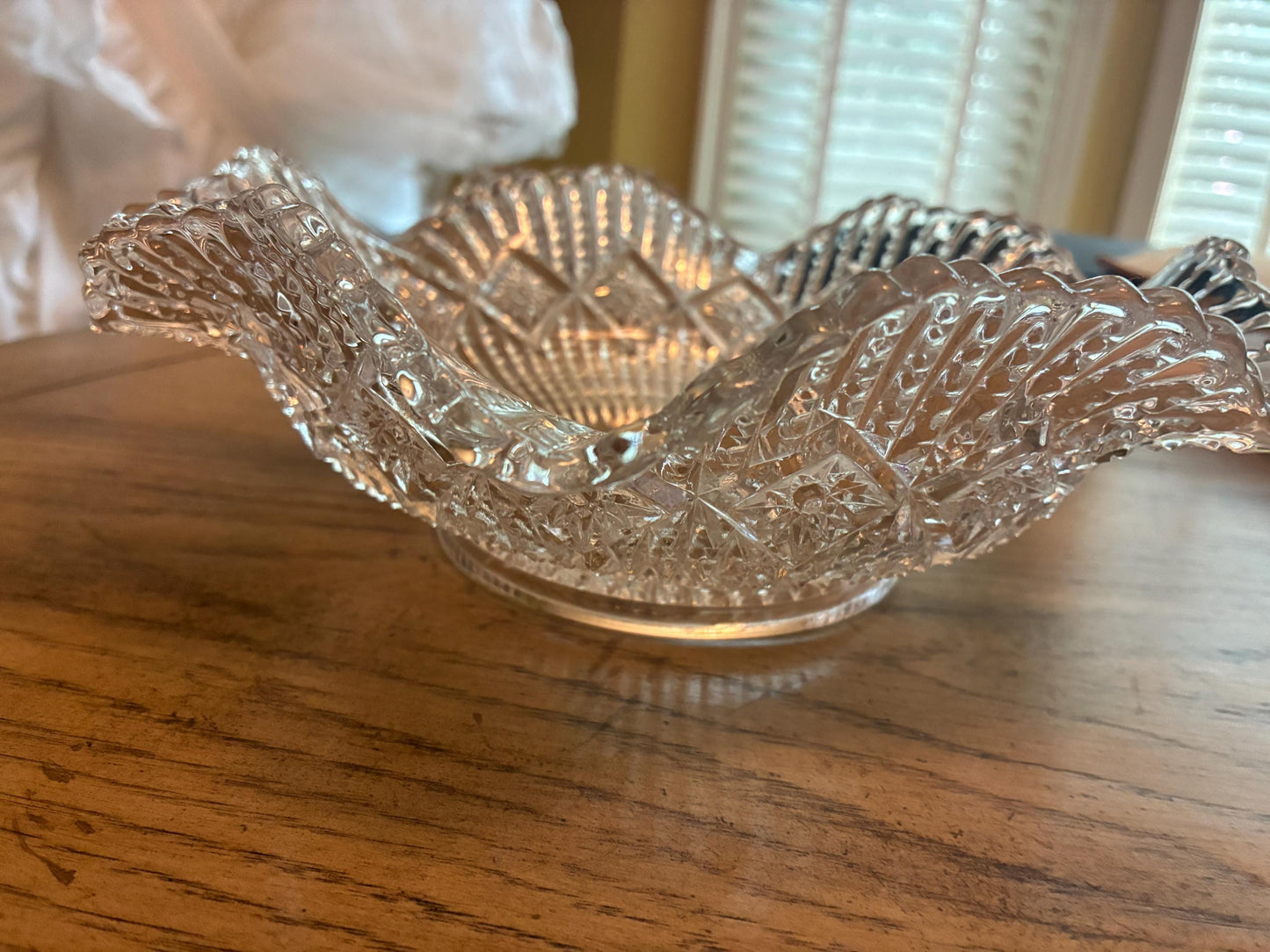 Vintage Cut-Glass Fluted Bowl