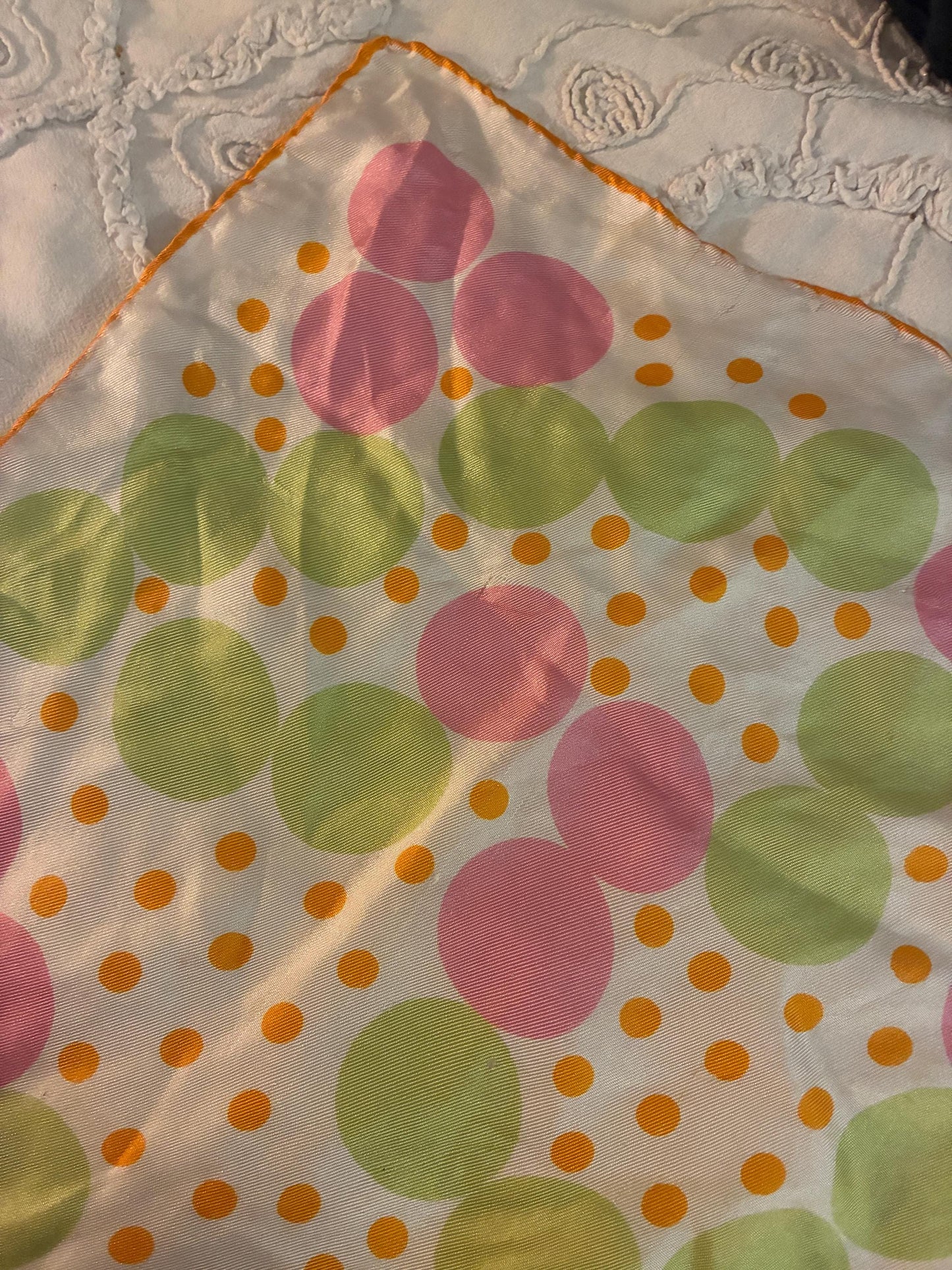 Vintage Silk Scarf (Polka Dots)