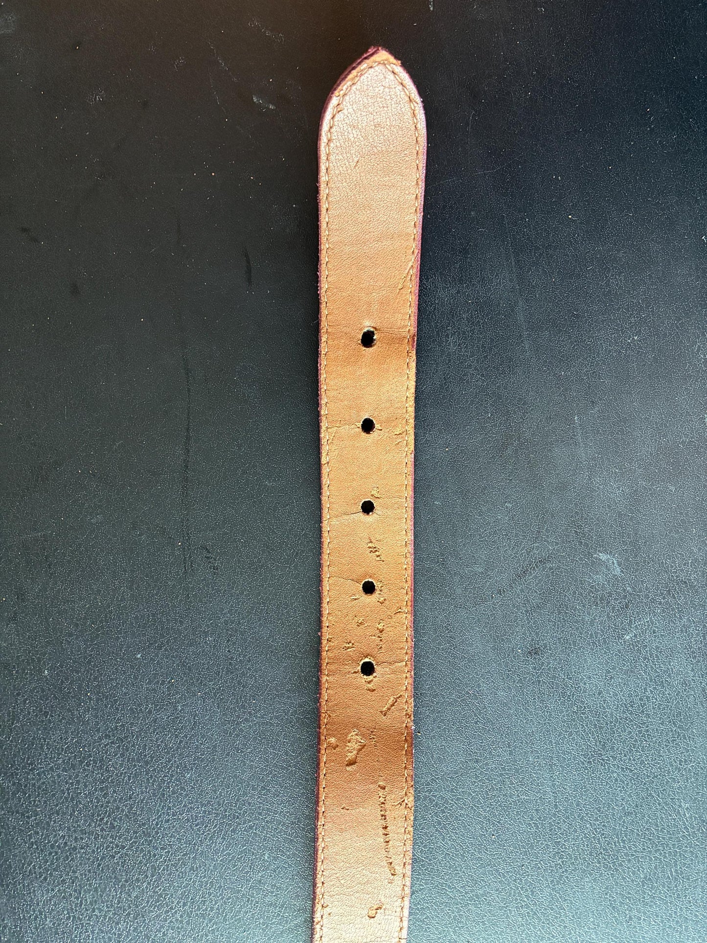 Vintage Suede Leather Belt (Dusty Red)
