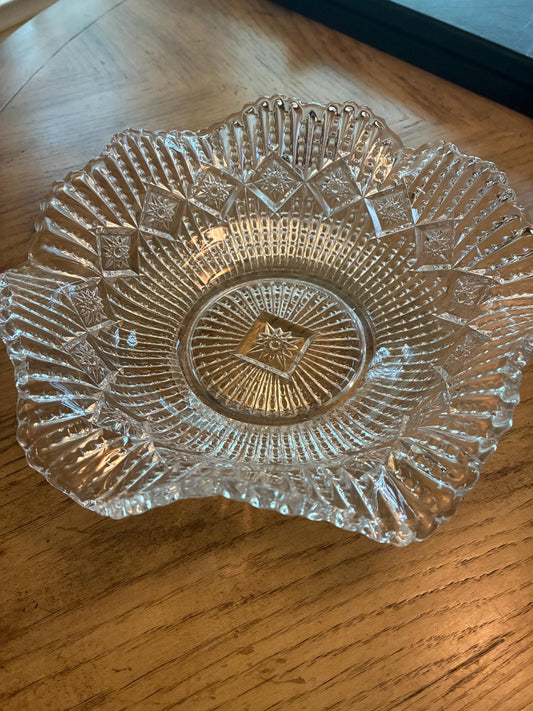 Vintage Cut-Glass Fluted Bowl