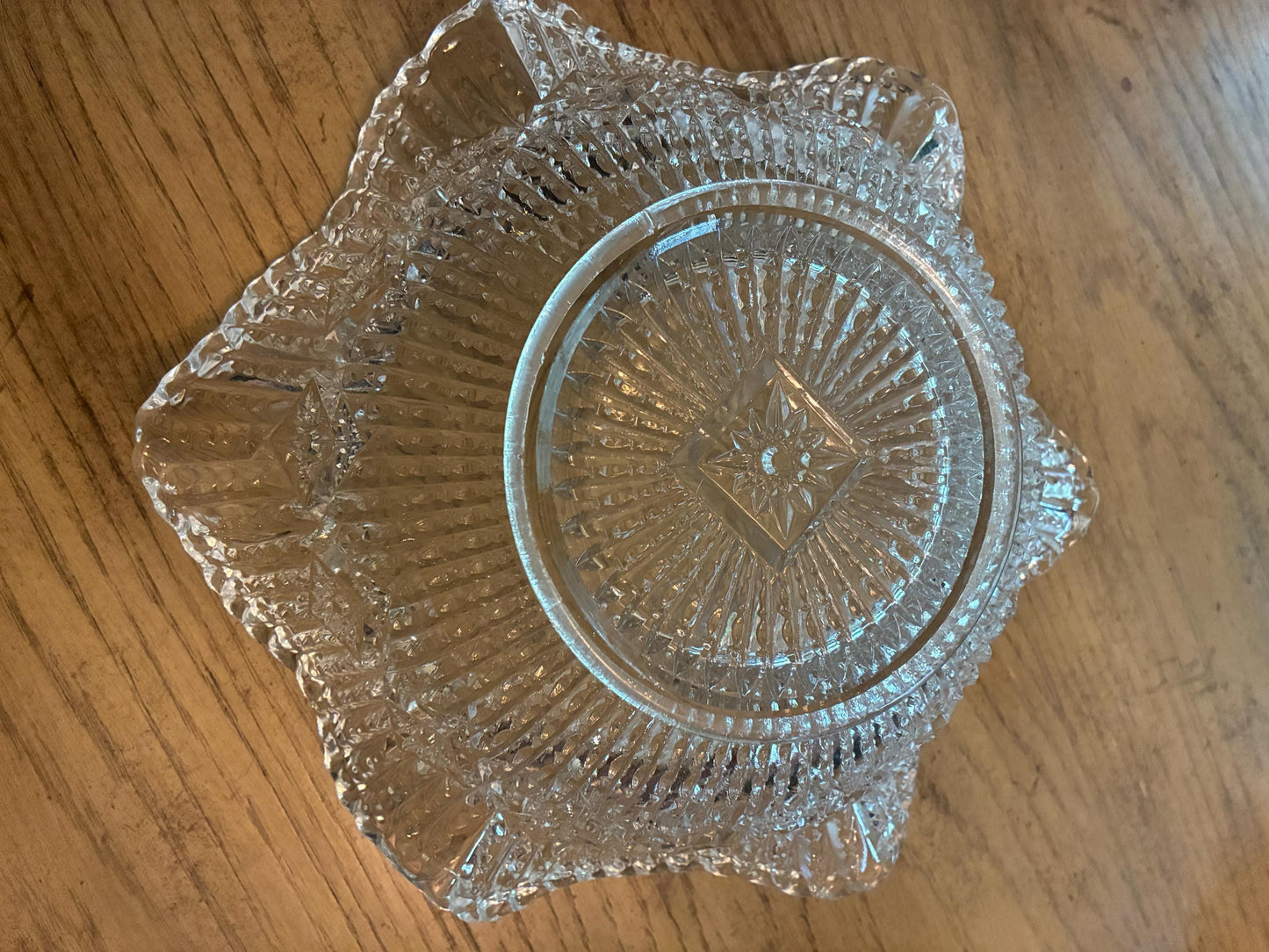 Vintage Cut-Glass Fluted Bowl