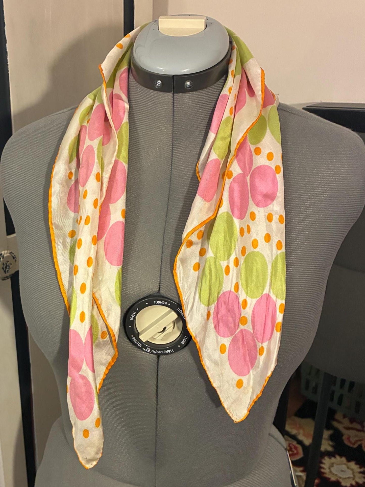 Vintage Silk Scarf (Polka Dots)