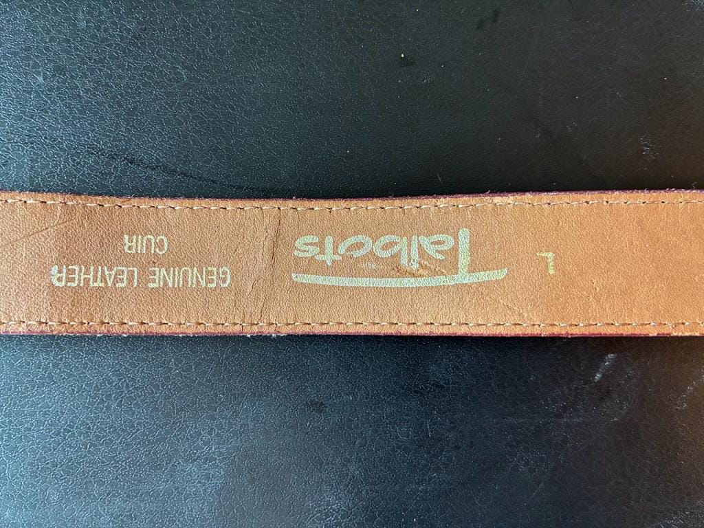 Vintage Suede Leather Belt (Dusty Red)