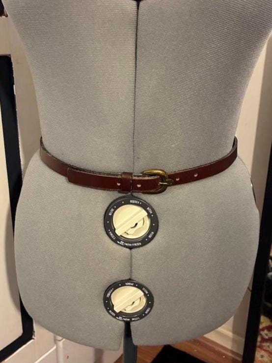 Vintage Brown Leather Belt (Gold Buckle)