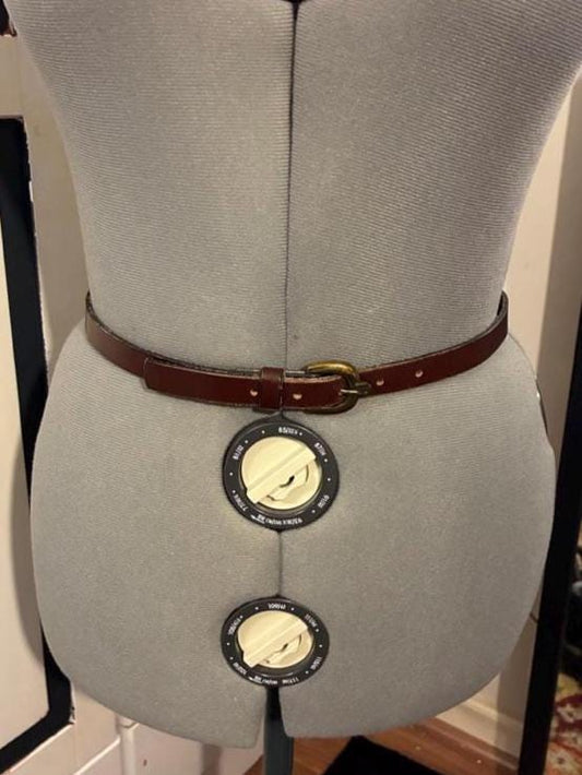 Vintage Brown Leather Belt (Gold Buckle)