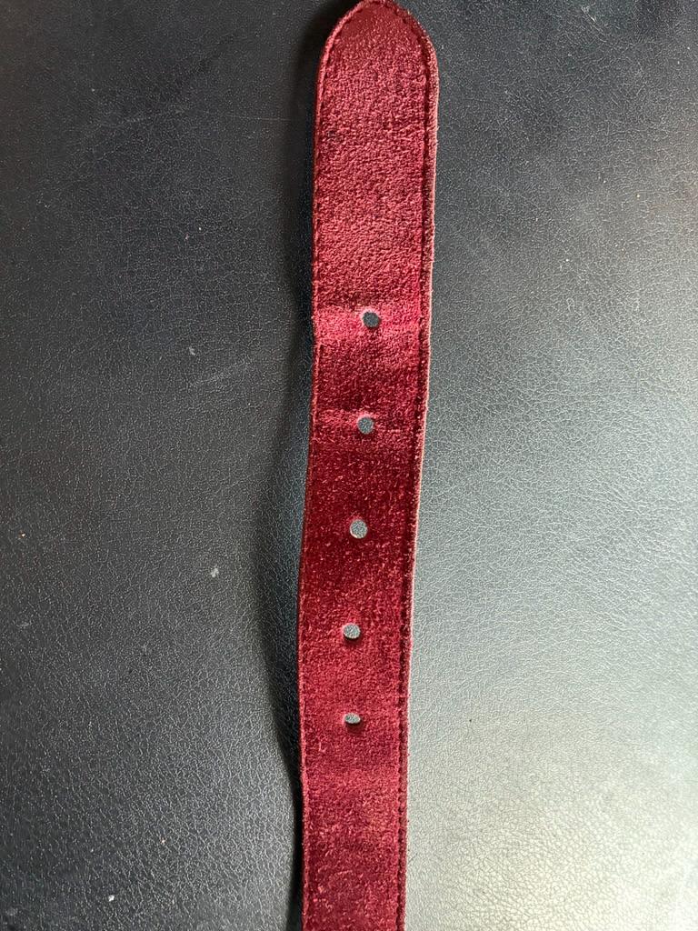 Vintage Suede Leather Belt (Dusty Red)