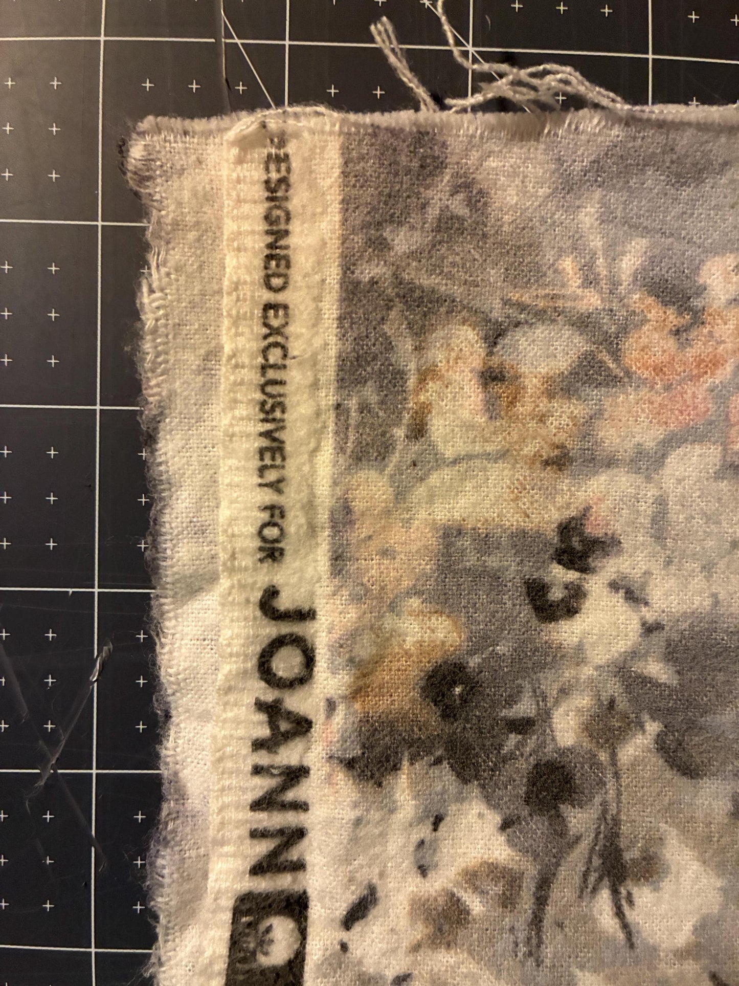 Super Snuggle Flannel Fabric Gray Floral