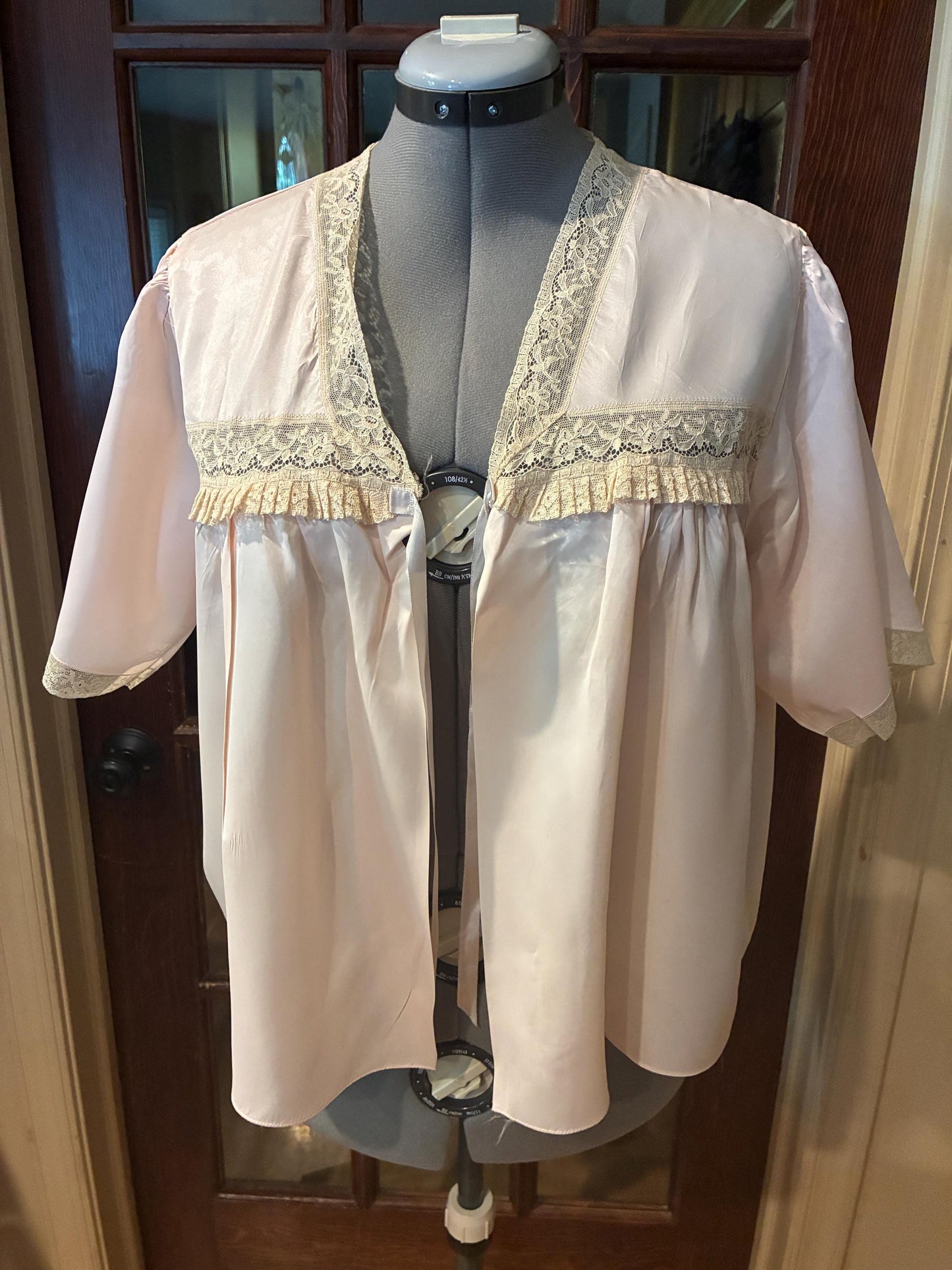 Vintage Baby Doll Lingerie Silk Bed Jacket