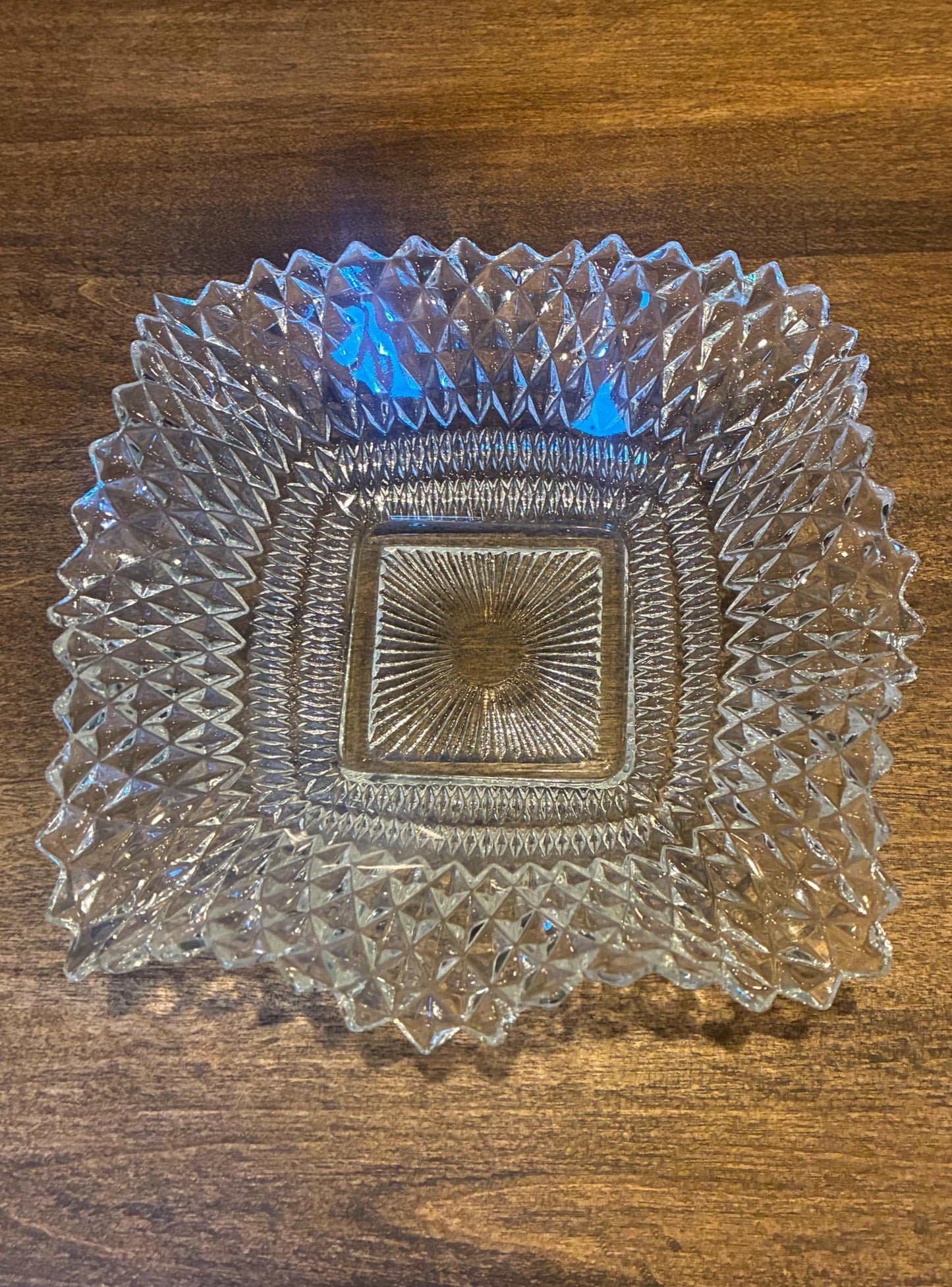 Vintage Cut Glass Bowl/Trinket Tray