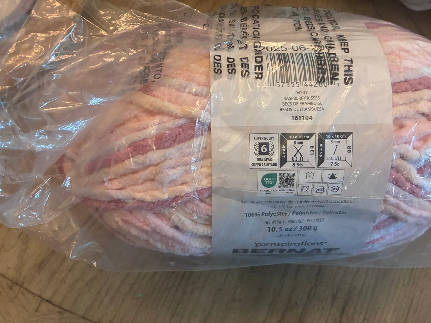 Bernat Baby Blanket Yarn ("Raspberry Kisses")