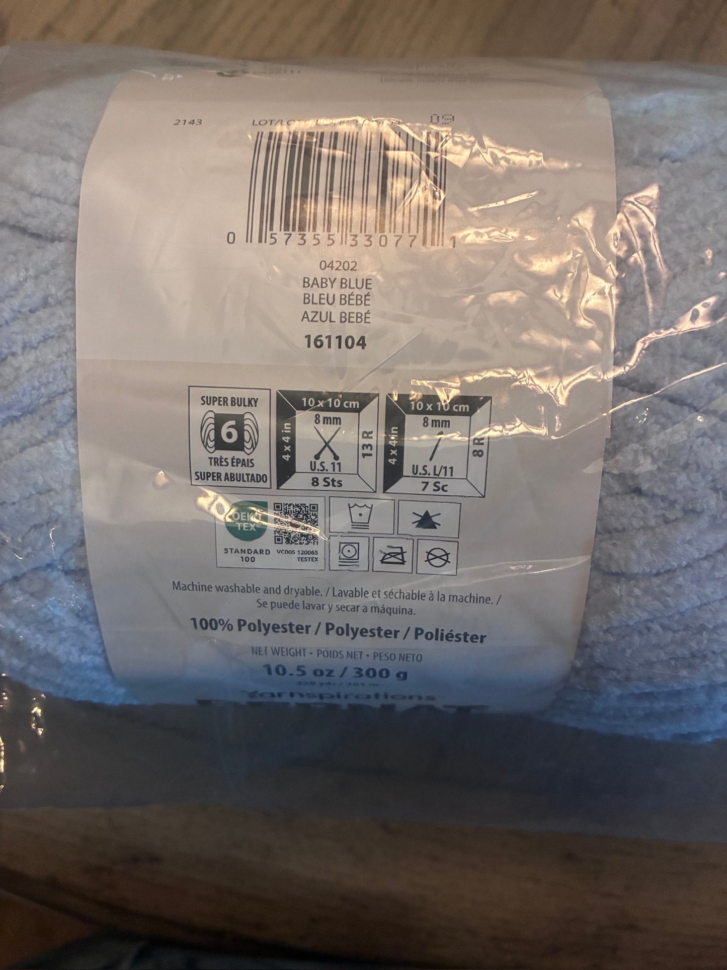 Bernat Baby Blanket Yarn ("Baby Blue")