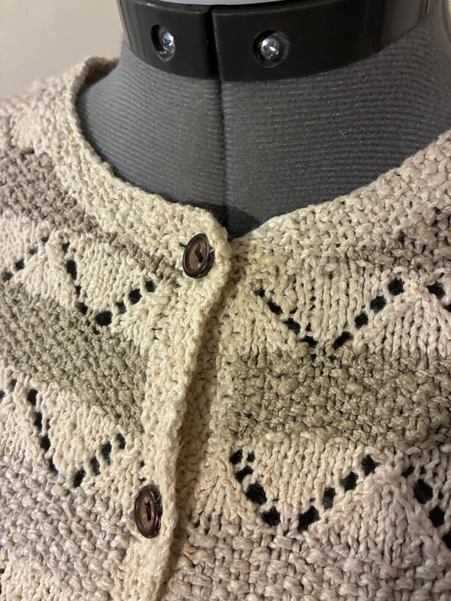 Vintage Hand Knit Cardigan Sweater