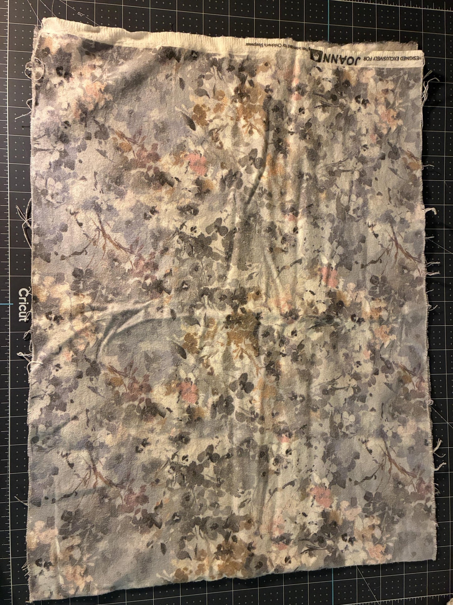 Super Snuggle Flannel Fabric Gray Floral
