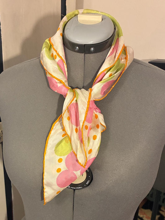 Vintage Silk Scarf (Polka Dots)