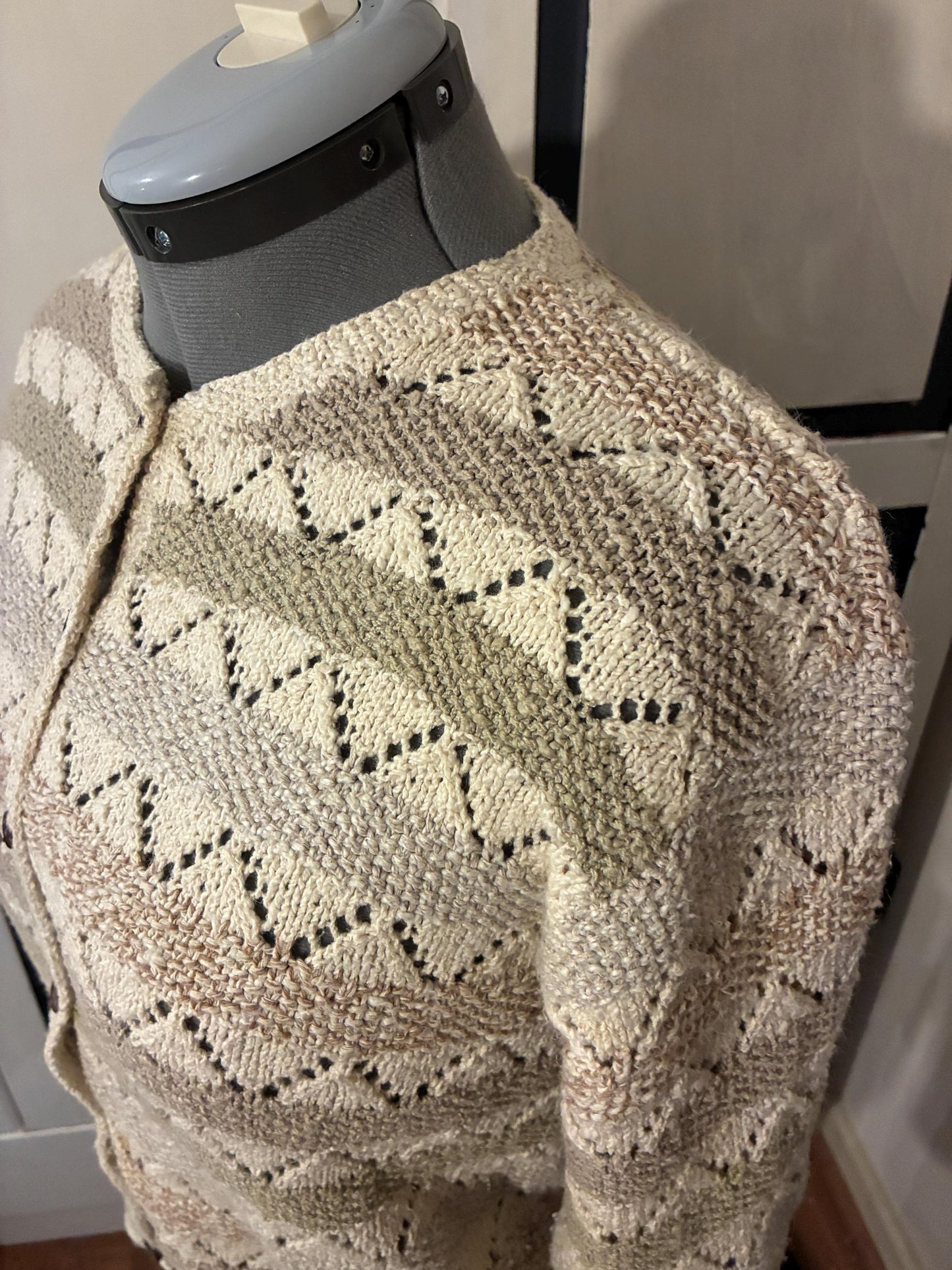 Vintage Hand Knit Cardigan Sweater