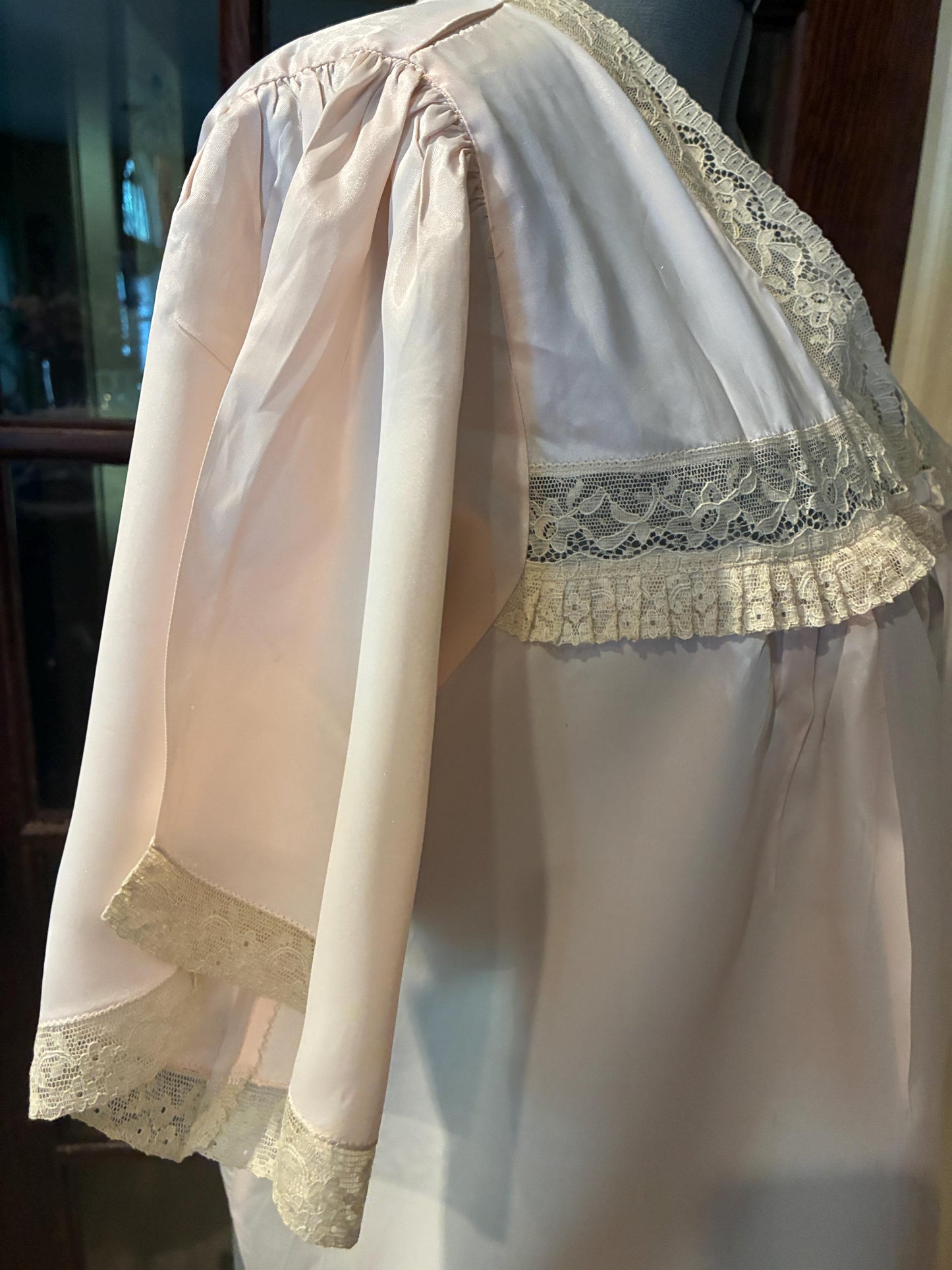 Vintage Baby Doll Lingerie Silk Bed Jacket