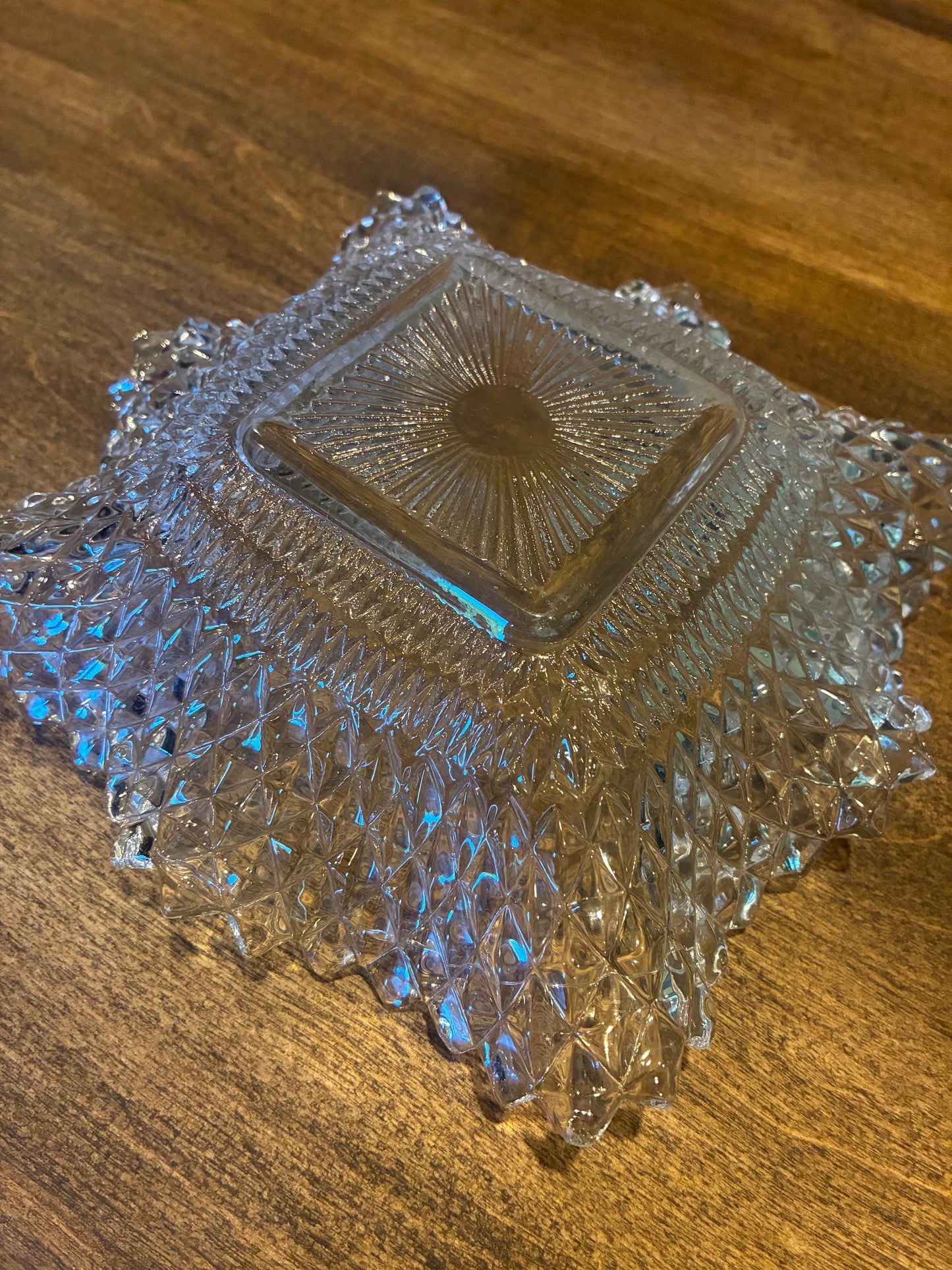 Vintage Cut Glass Bowl/Trinket Tray