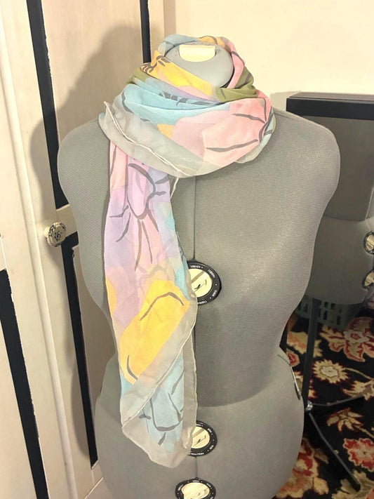 Vintage Silk Scarf (Pastel Bows)