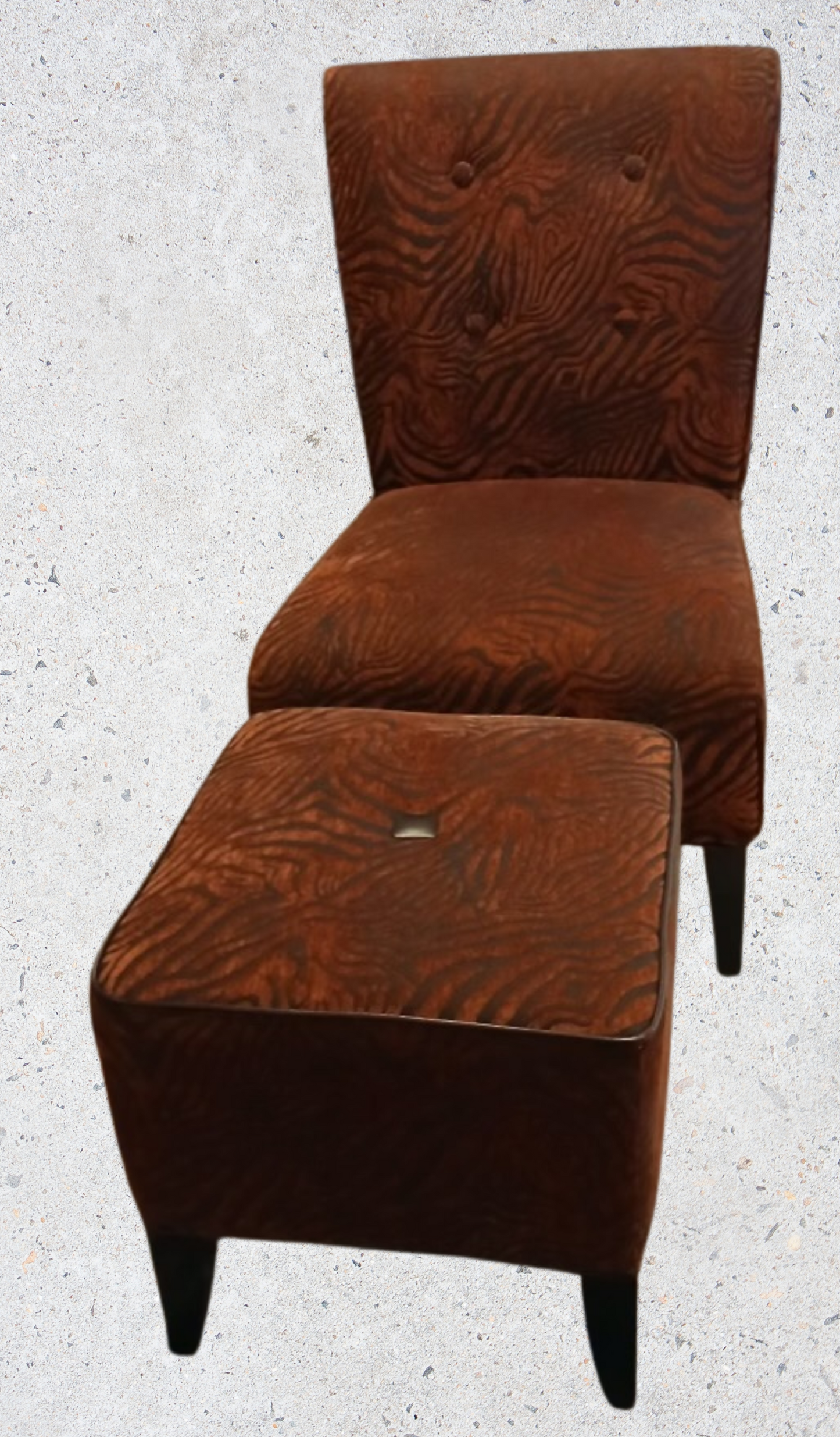 Zebra Print Accent Chair & Ottoman