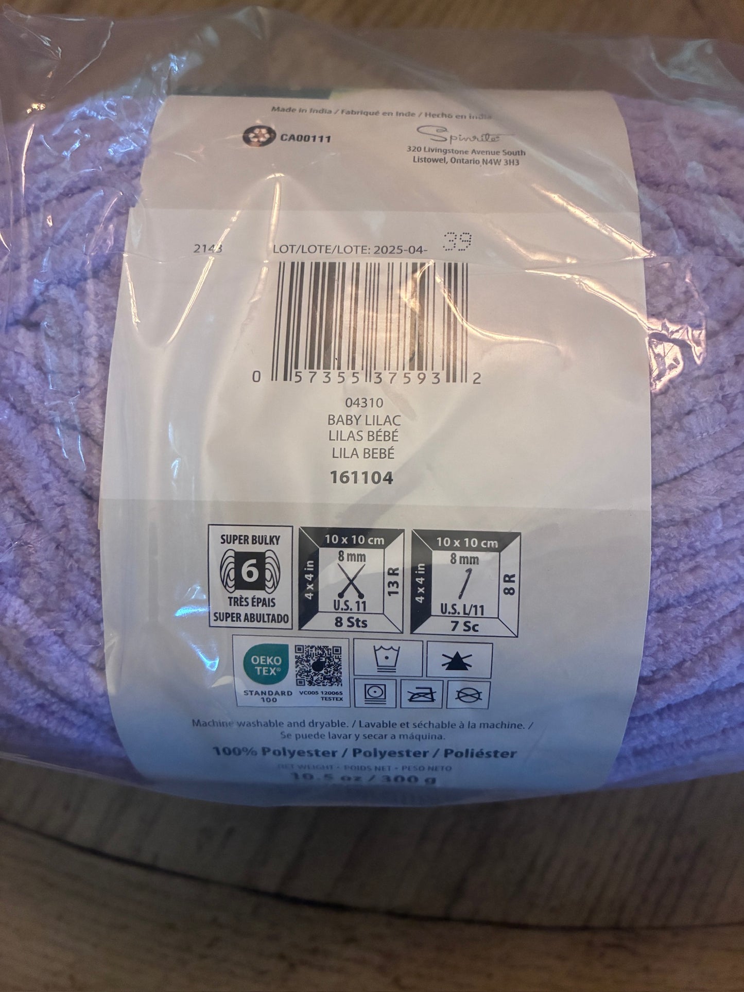 Bernat Baby Blanket Yarn ("Baby Lilac")