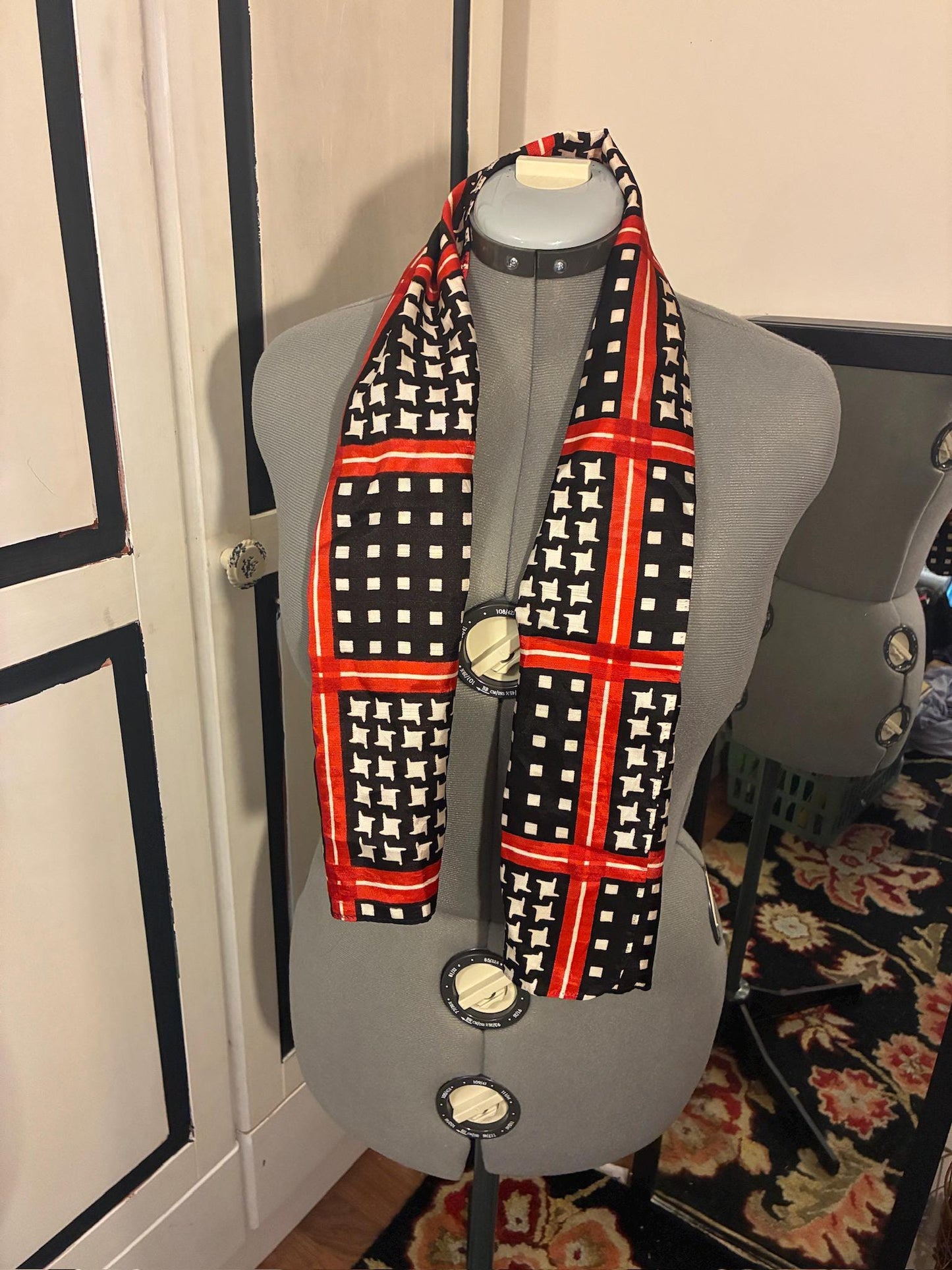Vintage Silk Scarf (Houndstooth)