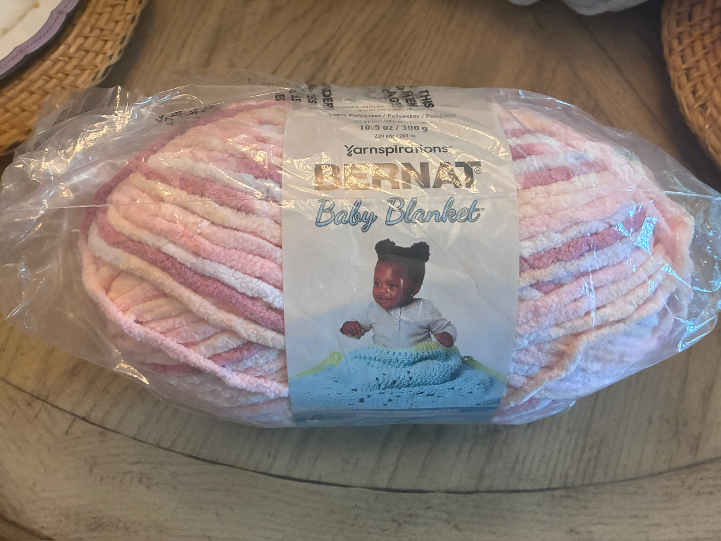Bernat Baby Blanket Yarn ("Raspberry Kisses")