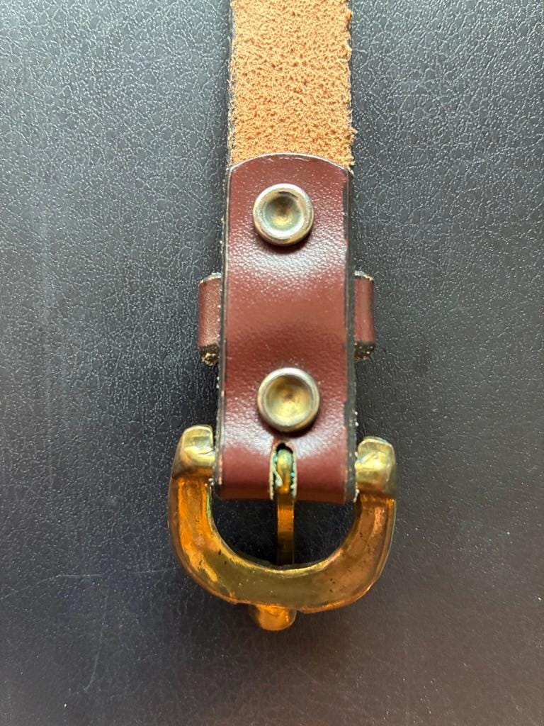 Vintage Brown Leather Belt (Gold Buckle)